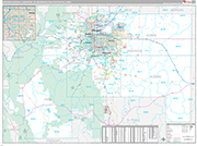 Denver-Aurora-Lakewood Metro Area Wall Map Premium Style